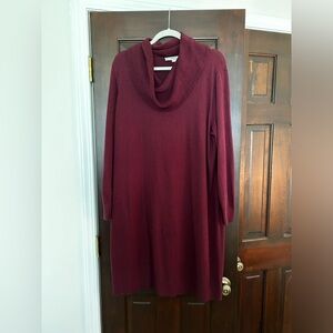 Maroon sweater dress